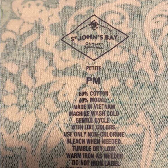 St. John’s Bay print petite long sleeve tee - Picture 3 of 4